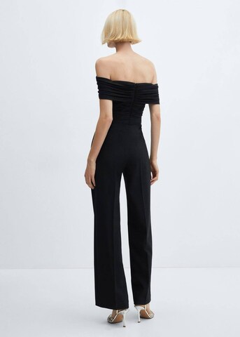 MANGO Jumpsuit 'Bardot' in Schwarz