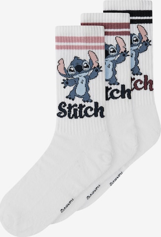 balta NAME IT Kojinės 'NKFADIS STITCH': priekis