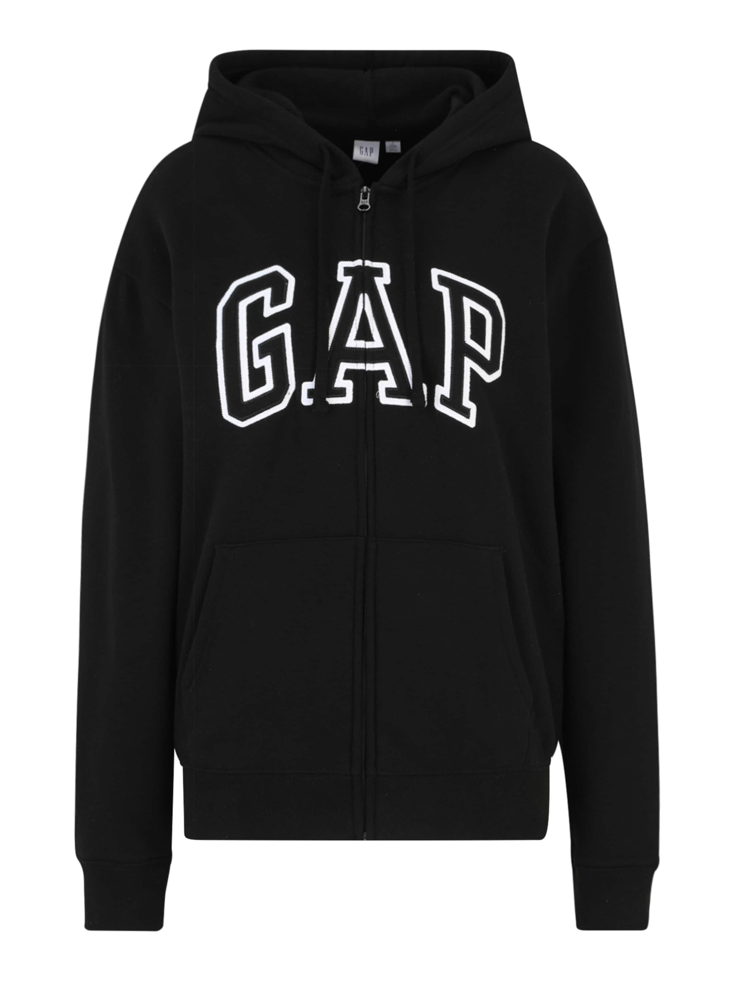 Gap Tall Кофта на молнии 'HERITAGE' в Черный: спереди