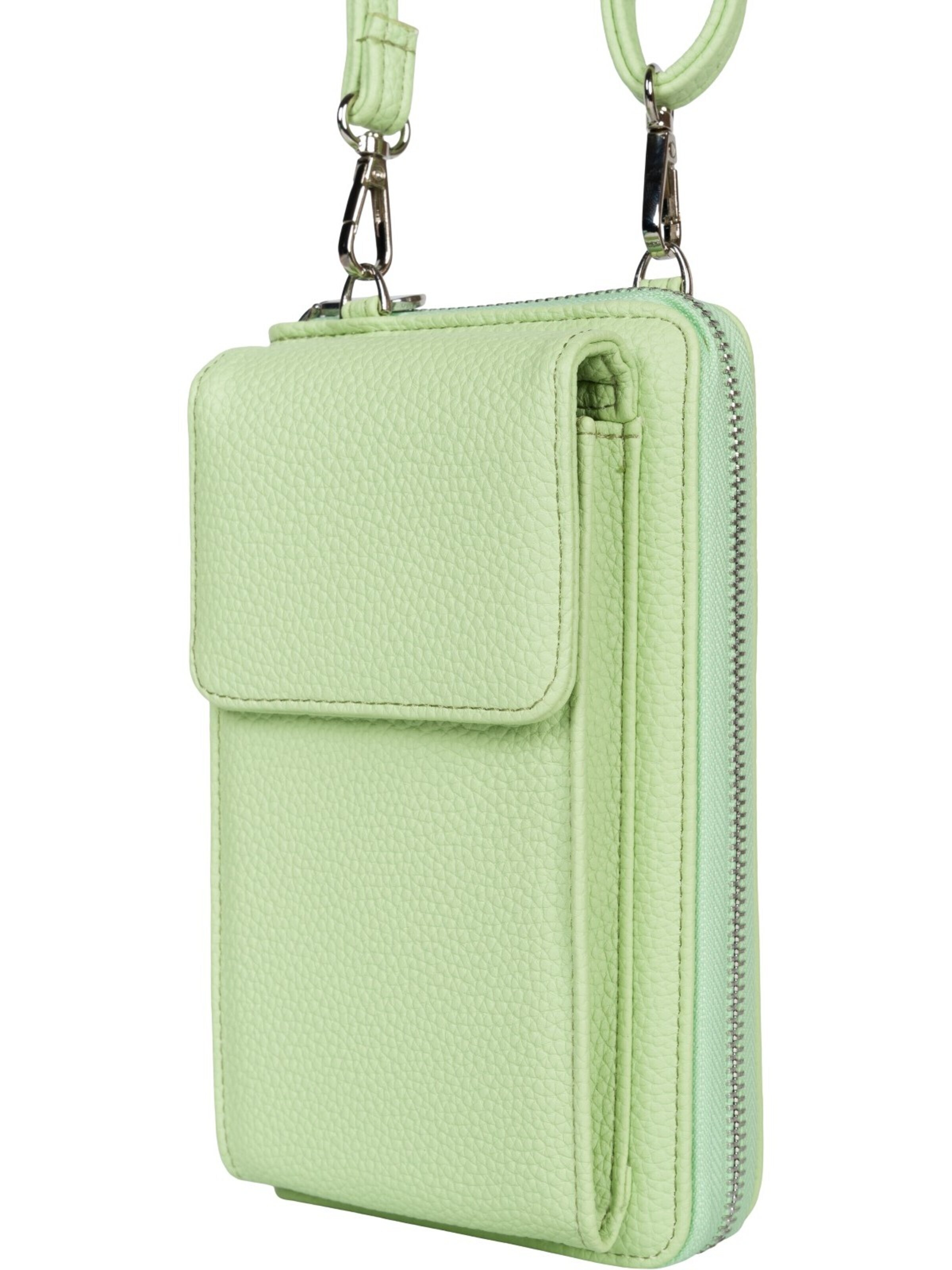styleBREAKER Crossbody bag 'Umhängetasche mit Handyfach und RFID Schutz' in Green