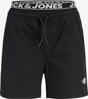 Jack & Jones Junior Шорти за плуване 'JPSTMAUI' в черно: отпред