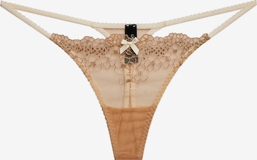 La Muel Lingerie String 'embroidery Opal' in Beige: voorkant