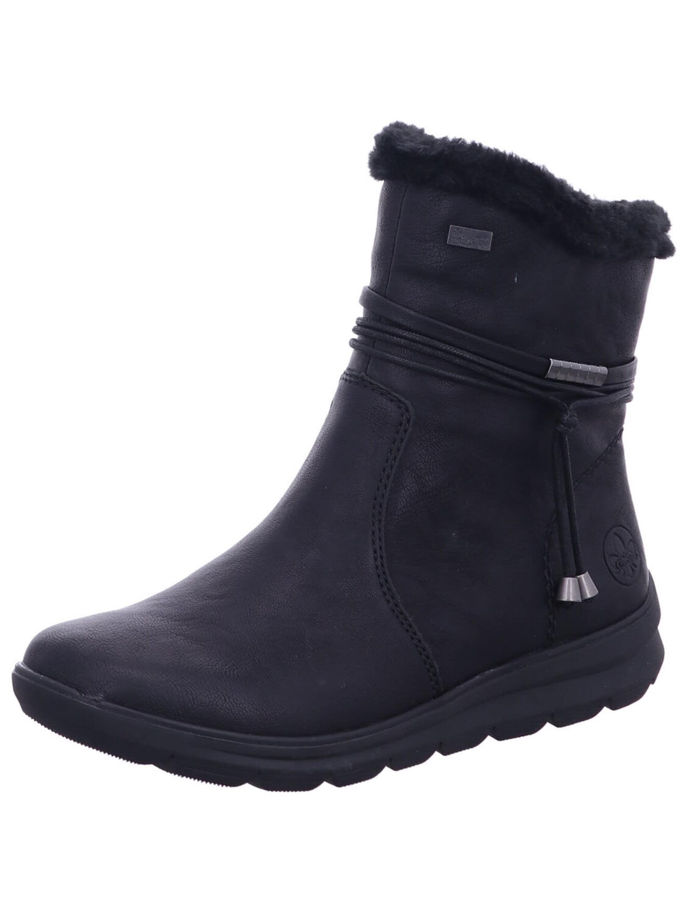 Rieker Boots 'Klassische Stiefelette Damen Z0070 00 Kunststoff (Synthetik) in schwarz' in Zwart: voorkant