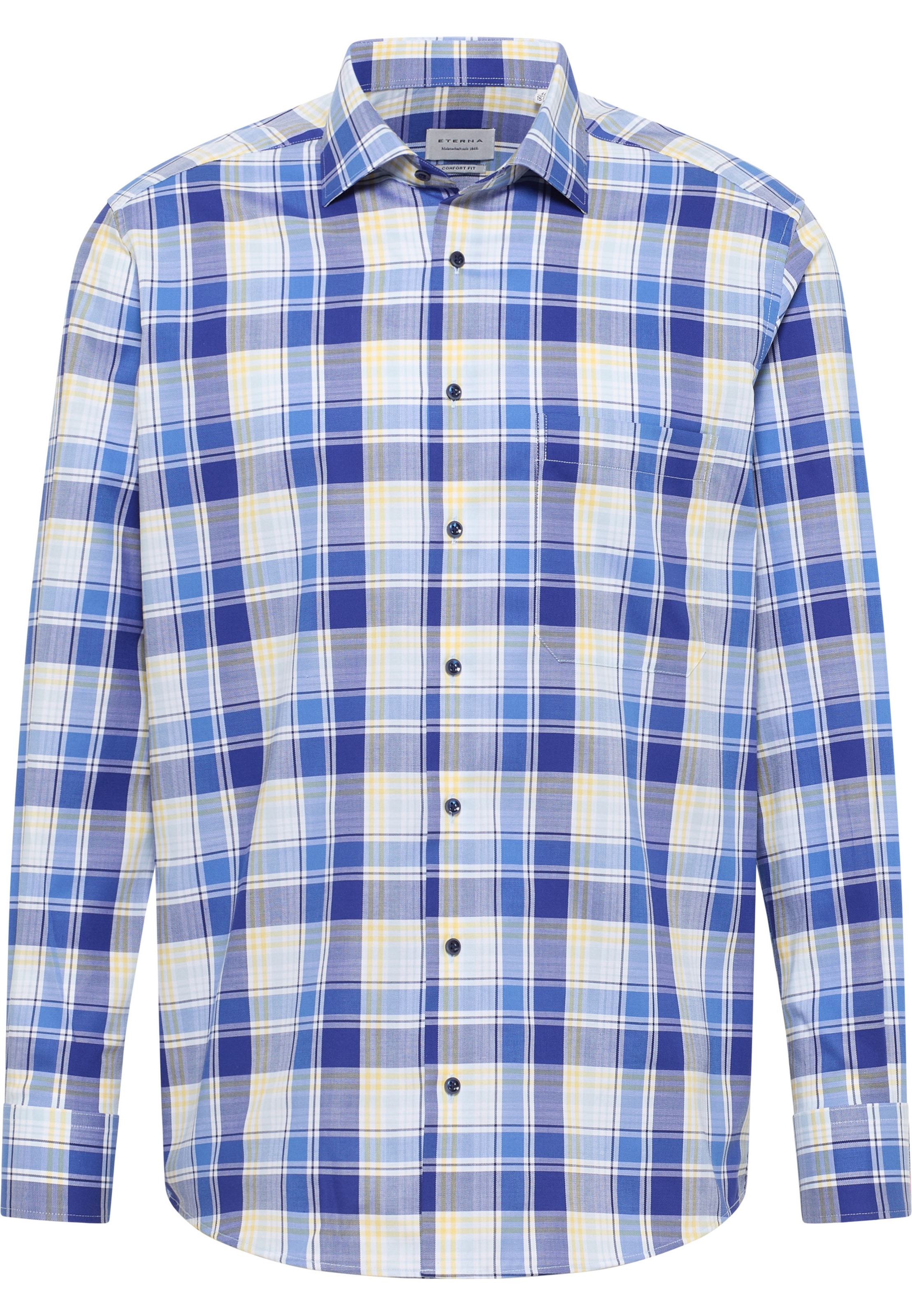 Fit confort Chemise ETERNA en bleu : devant