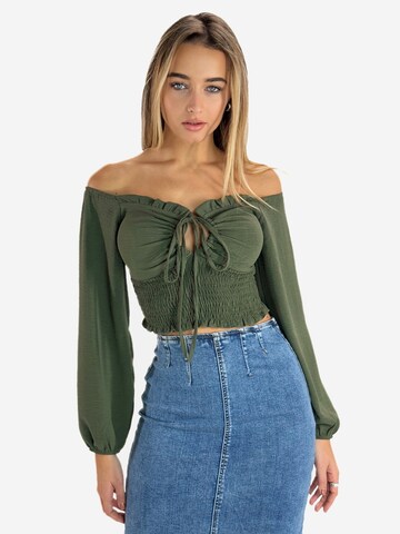 Elara Bluse in Grün: Vorderseite