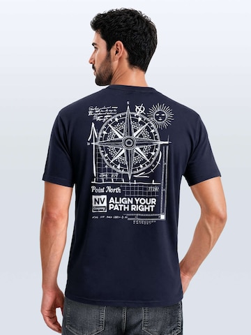 Neverless Shirt 'Compass' in Blue: front
