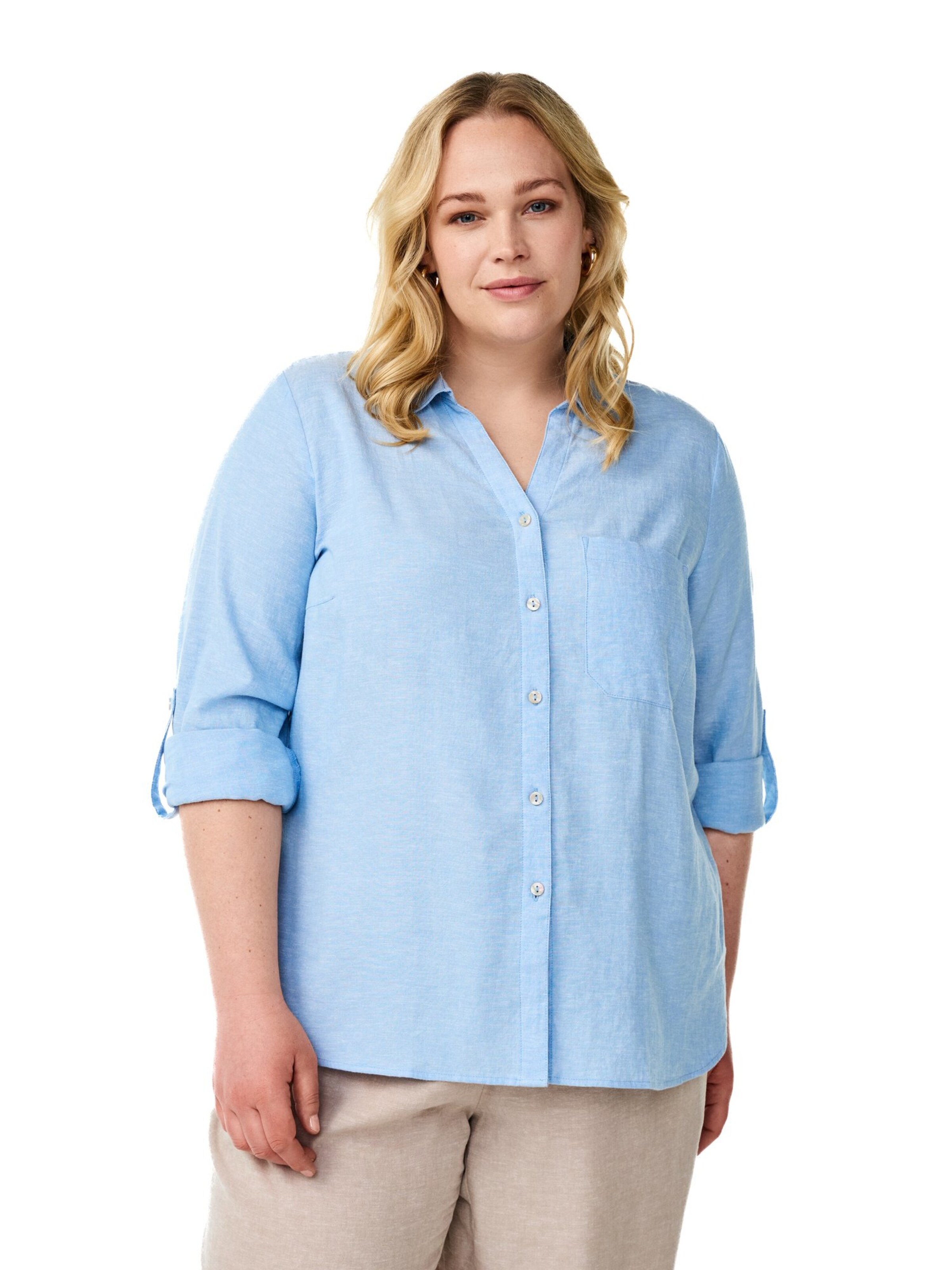 Camicia da donna 'Vlina' di Zizzi in blu