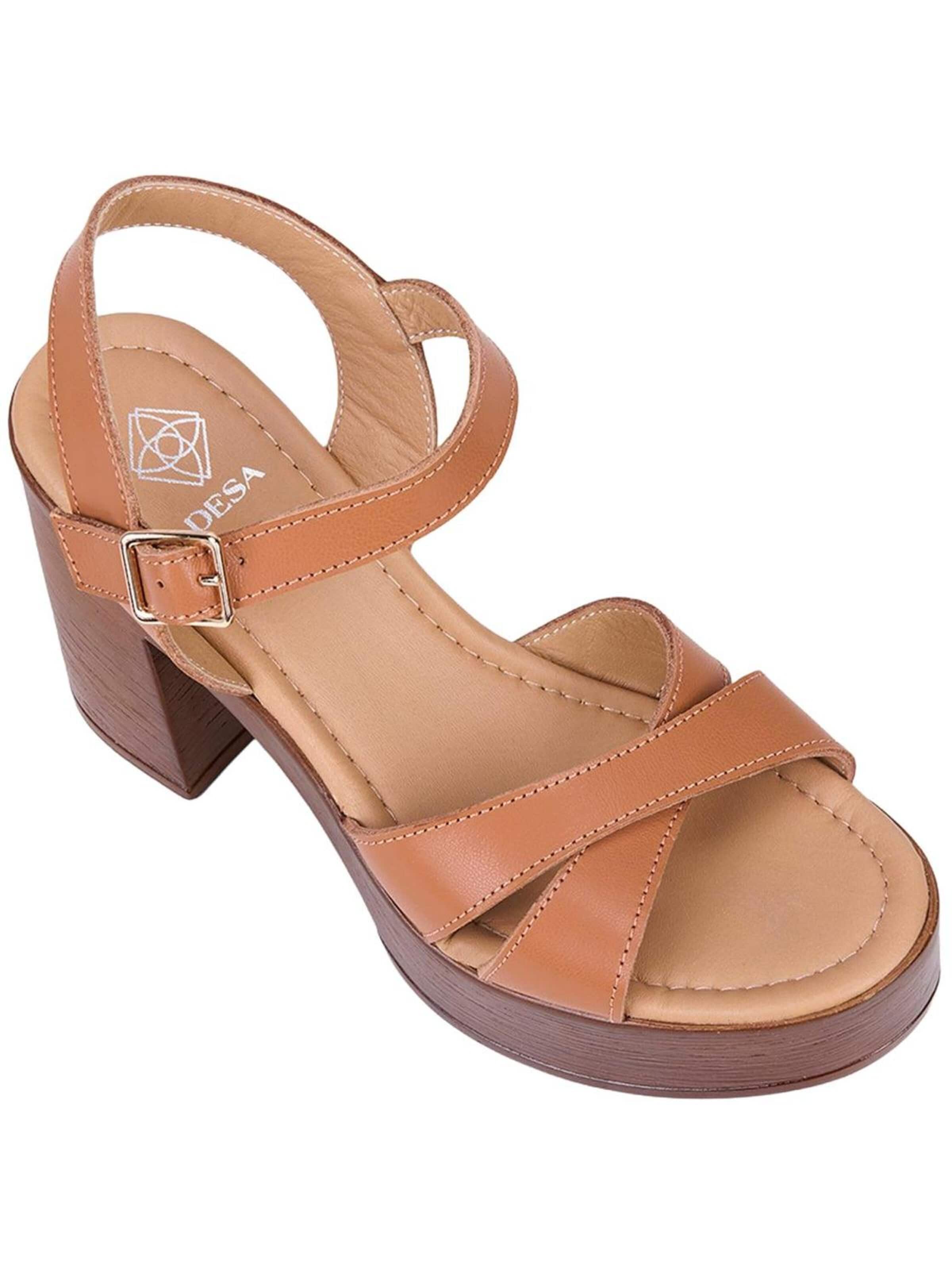 Desa Strap sandal 'Sandalen mit Blockabsatz' in Brown