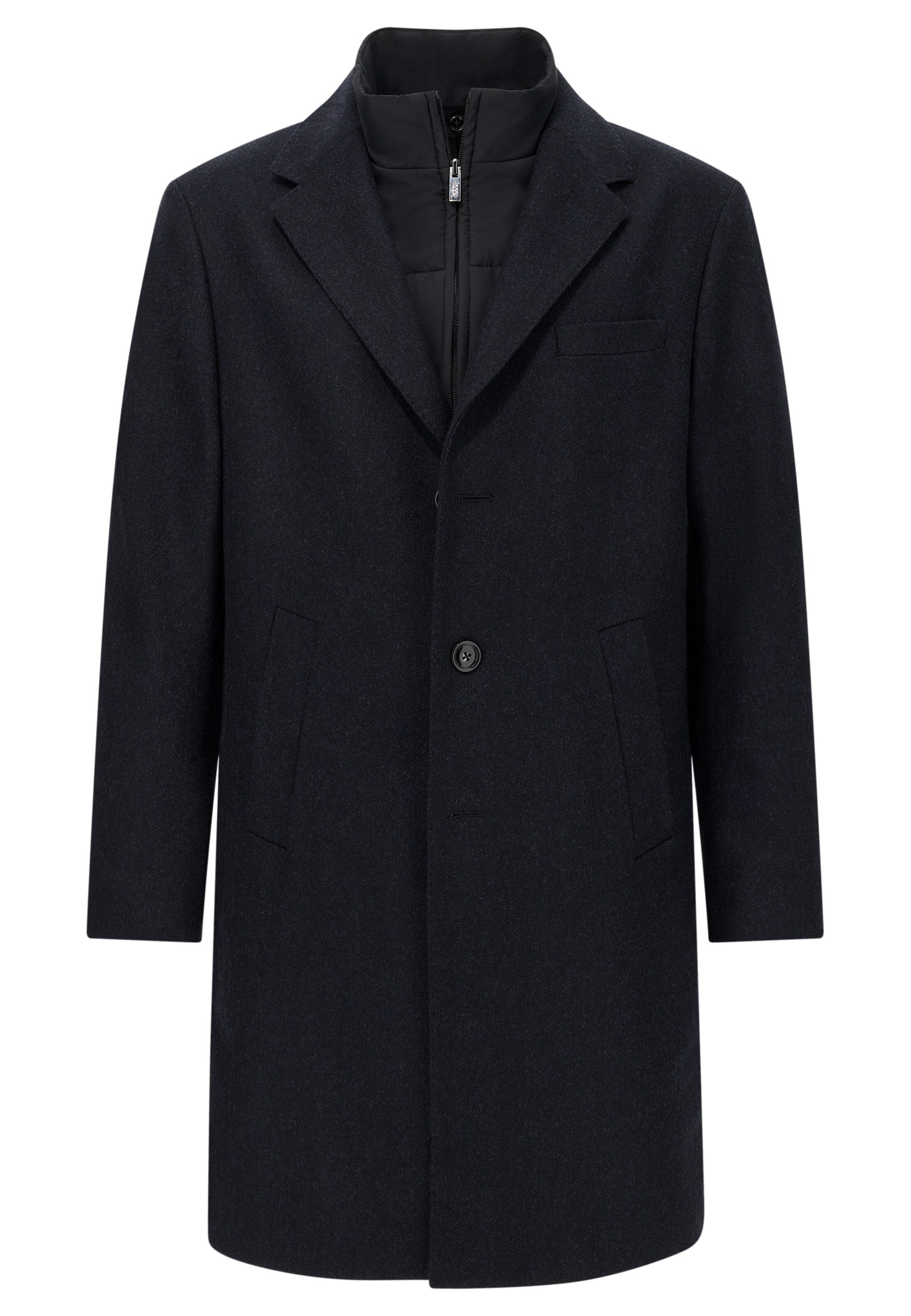 Boggi Milano Between-seasons coat in Blue: front
