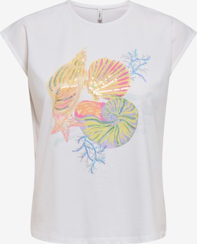 ONLY Majica 'ONLELA' u azur / mandarina / svijetloroza / bijela, Pregled proizvoda