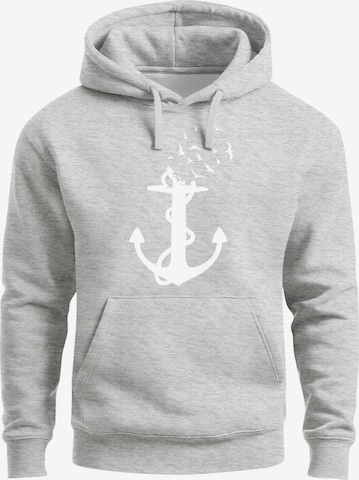 Neverless Sweatshirt 'Anker Vögel' in Grey: front