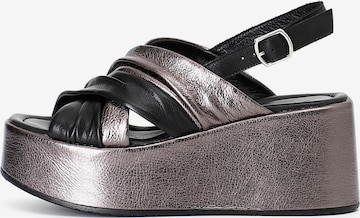 Sandalo di CAFè NOIR in grigio: frontale