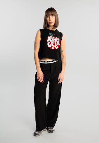 Another Cotton Lab - Top de malha 'Cherry' em preto