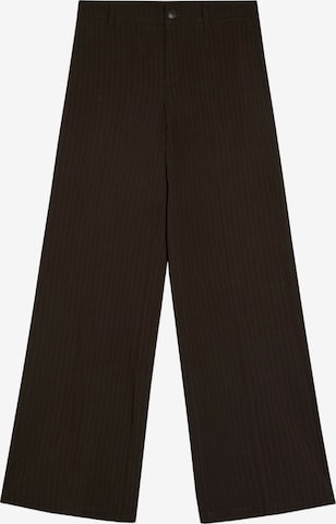 Bershka Wide Leg Housut värissä ruskea: etupuoli