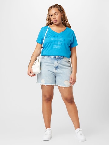 Trendyol Curve Regular Shorts in Blau