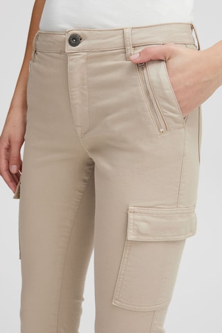 PULZ Jeans Skinny Cargohose 'Rosita' in Beige