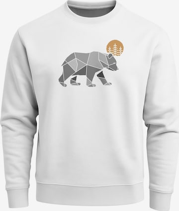 Neverless Sweatshirt 'Polygon Bär' in Weiß: Vorderseite
