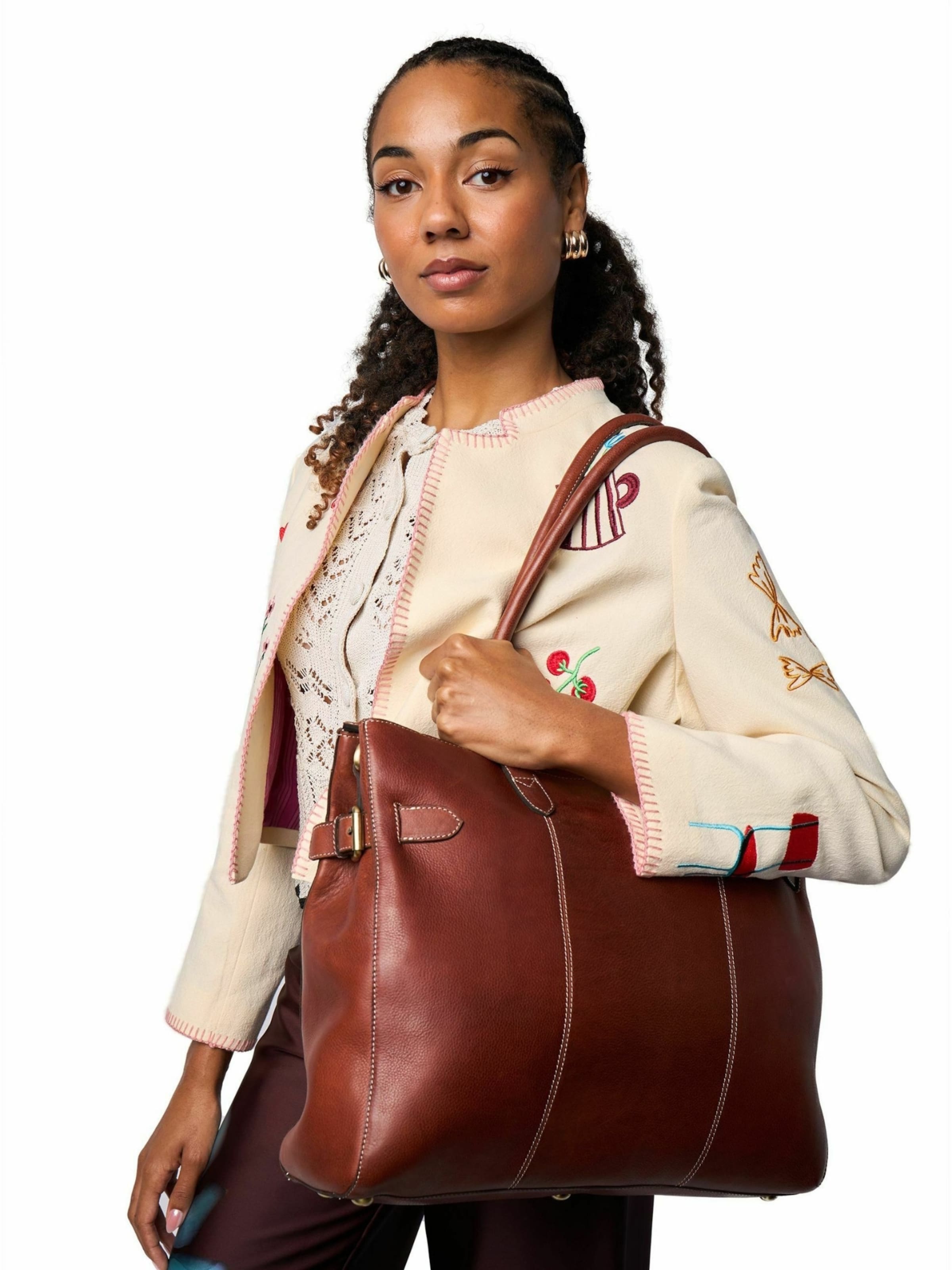 RE:DESIGNED Shopper ' Nellie ' in Brown: front