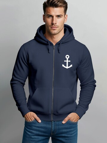 Neverless Sweatjacke 'Anker'‌‌‌‌‌‌‌‌‌‌ in Blau