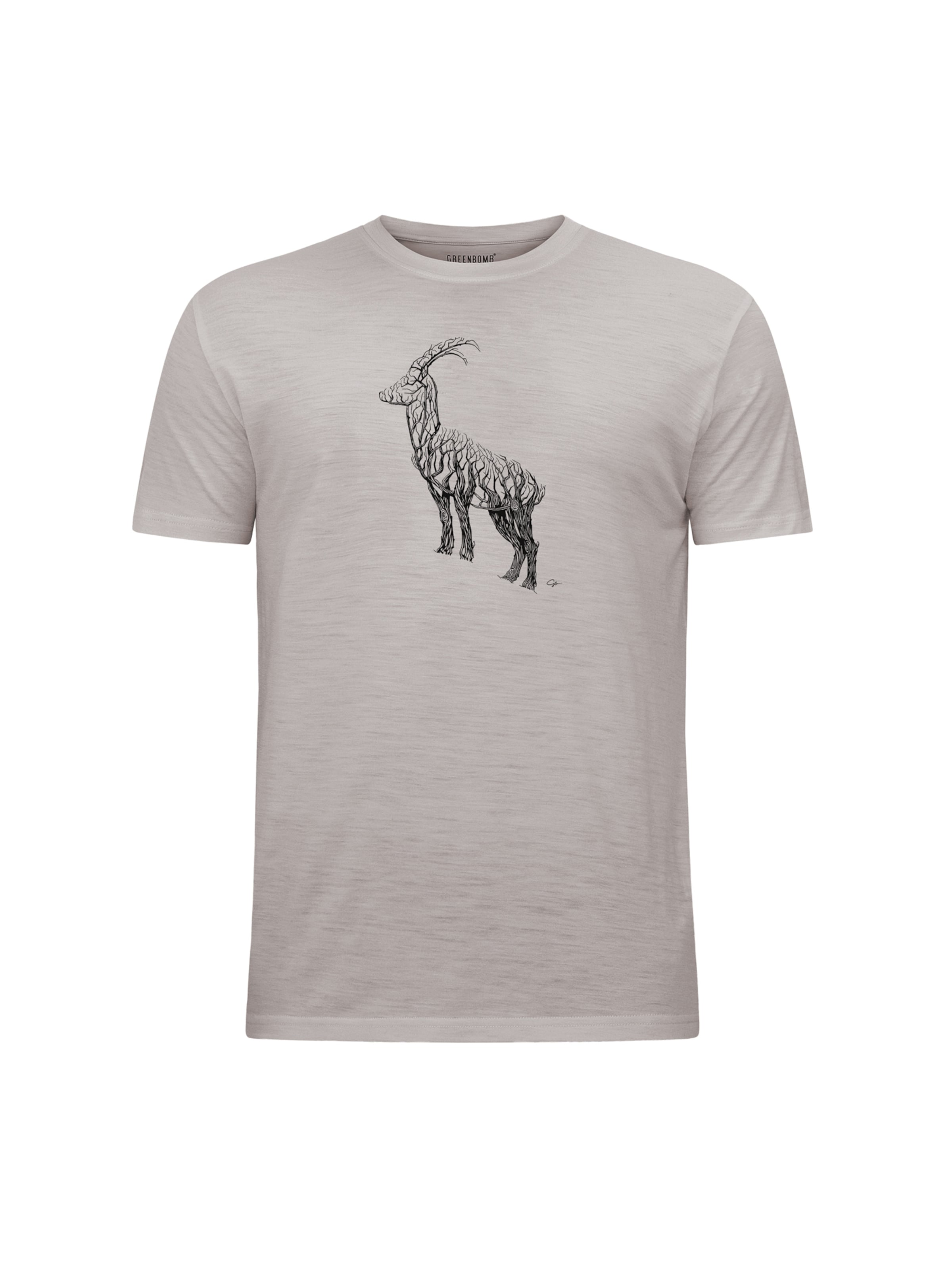 Maglia funzionale ' Loom Animal Ram ' di GREENBOMB in giallo: frontale