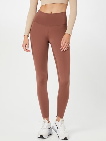 Athlecia Slim fit Workout Pants 'Franz' in Brown: front