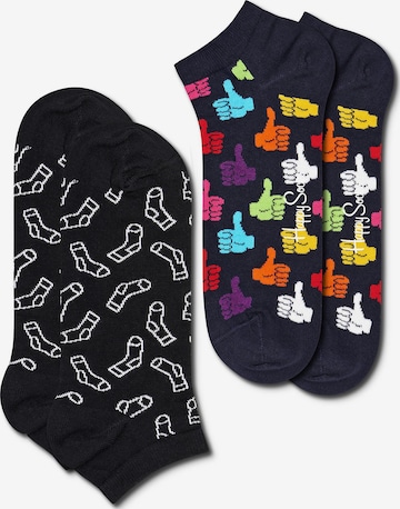 Happy Socks Enkelsokken in Zwart: voorkant