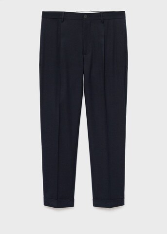 MANGO MAN Regular Pleat-Front Pants 'Milton' in Blue