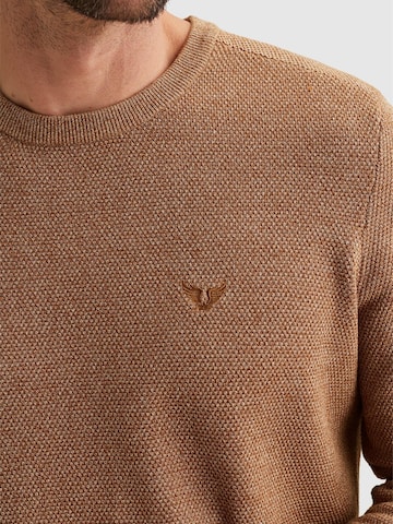 PME Legend - Jersey 'Pullover in cotton/modal with ribbed collar' en naranja