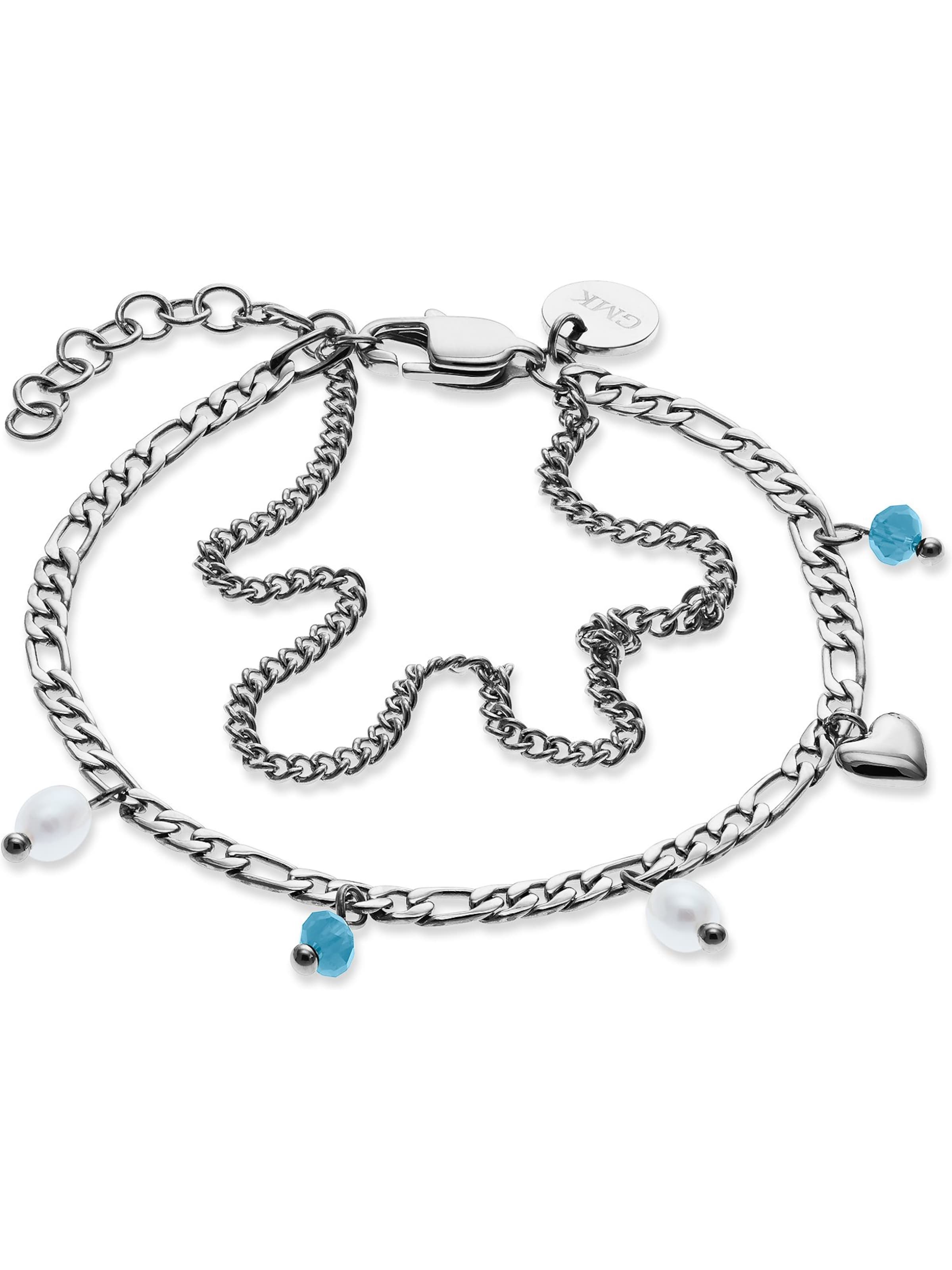 Guido Maria Kretschmer Jewellery Bracelet in Blue / Silver / Pearl white, Item view