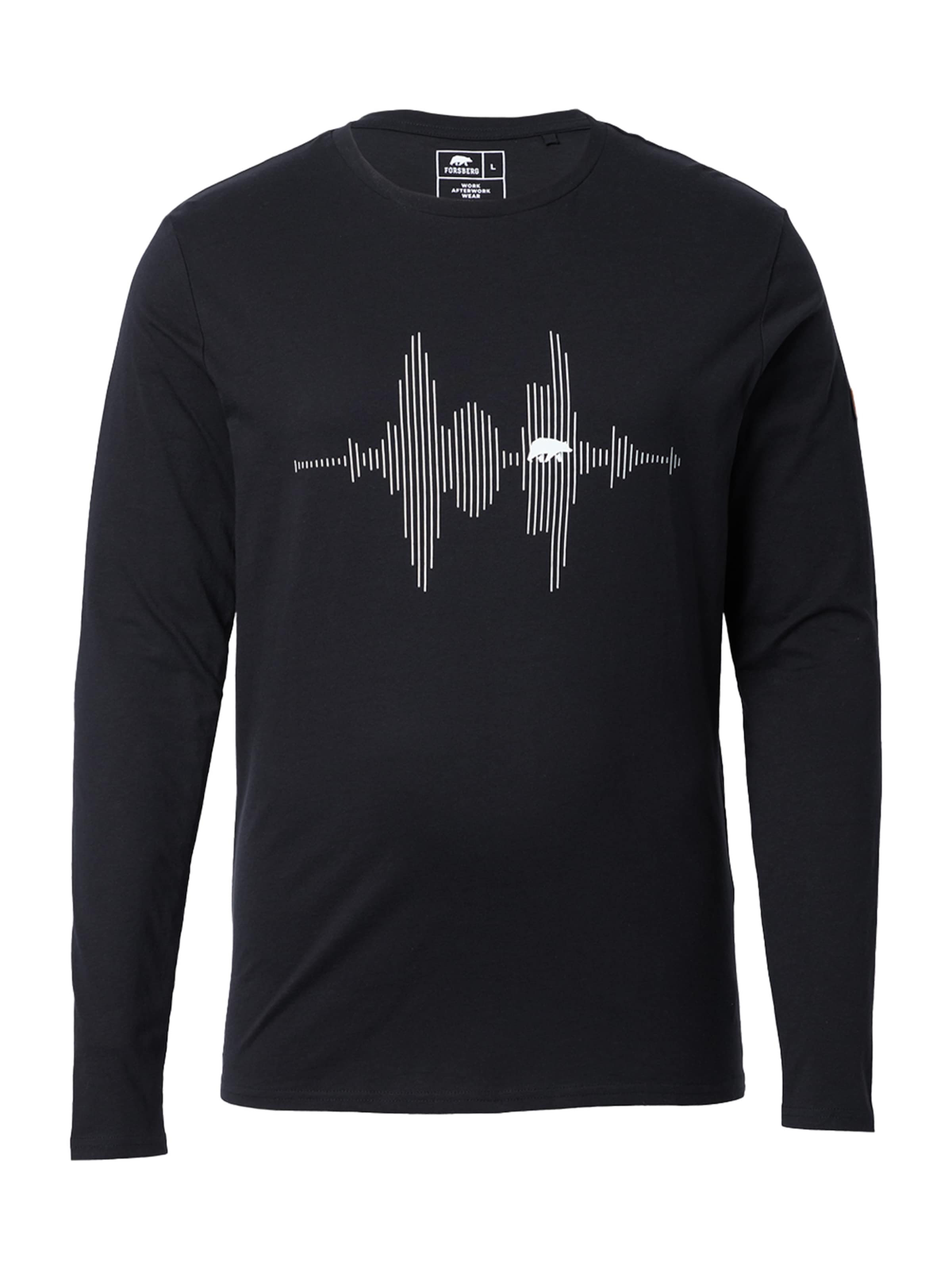 FORSBERG Sweatshirt 'Longsleeve mit Audiowelle' in Black