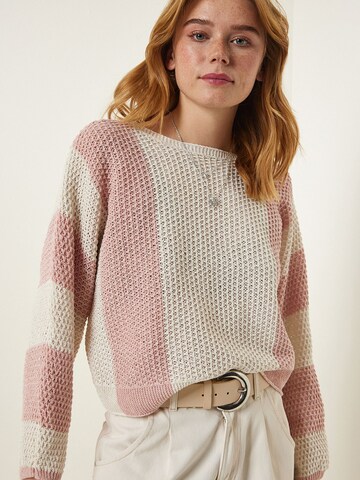 Pull-over Happiness İstanbul en beige : devant