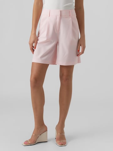 VERO MODA Loosefit Bandplooibroek 'Zelda' in Roze: voorkant