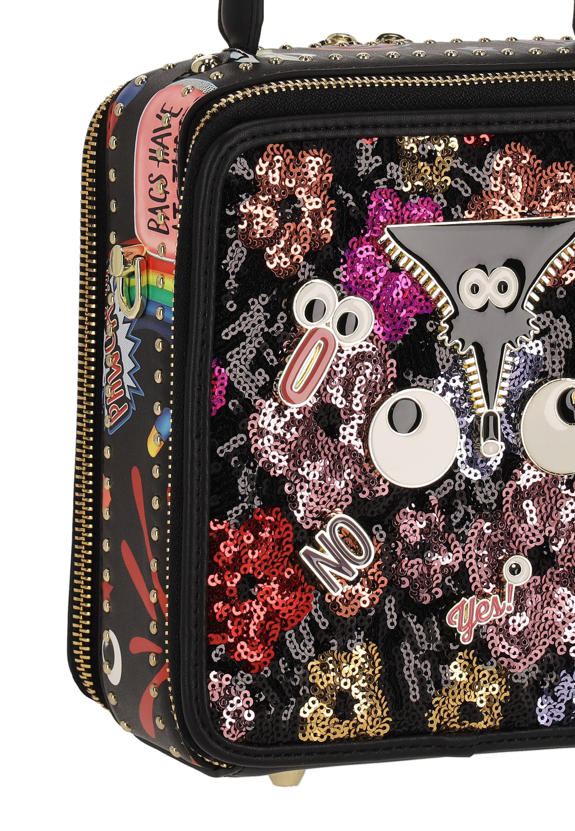 MYMO - Malas de tiracolo 'Pop Eyetheme' em preto