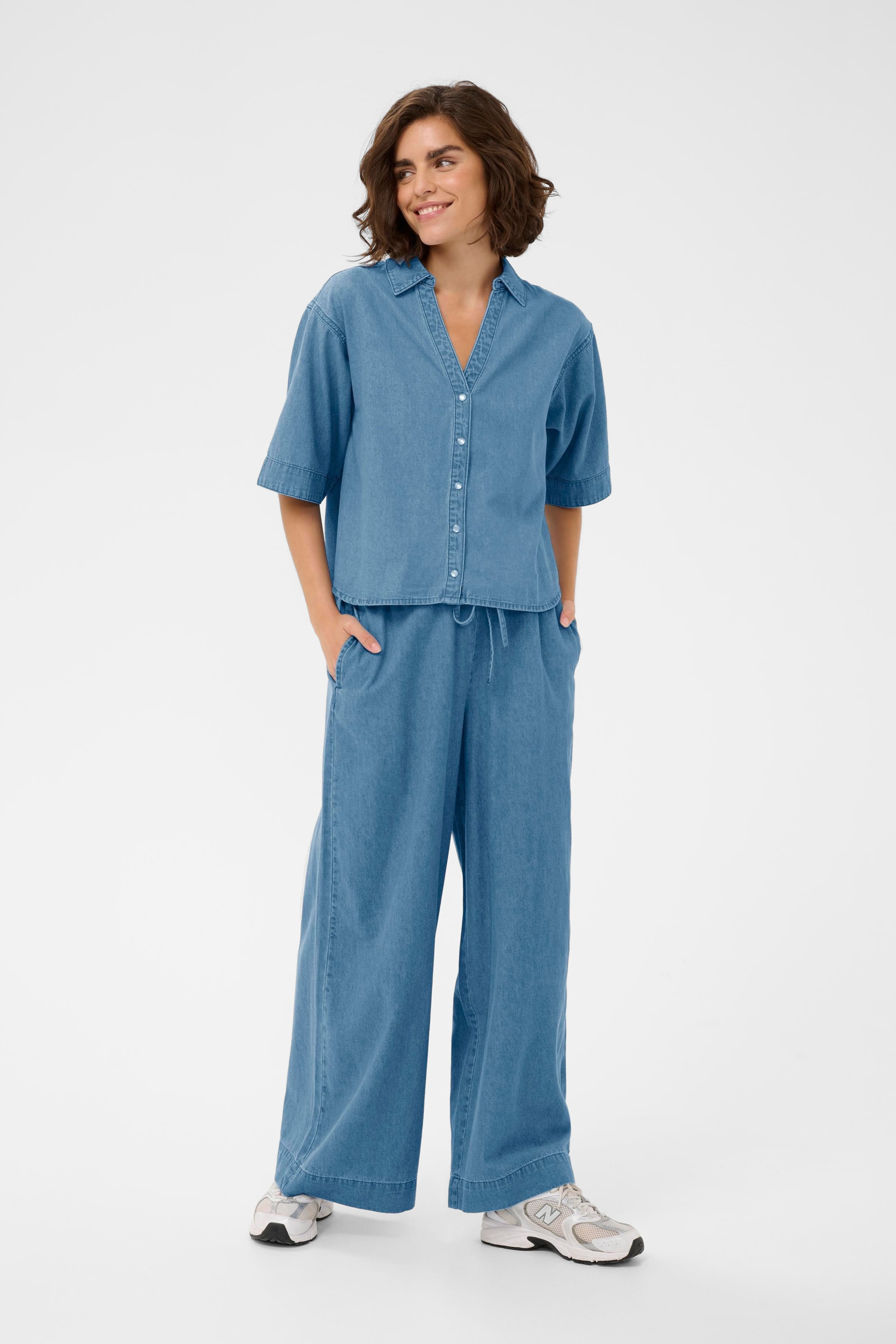 Kaffe Loosefit Hose 'Jade' in Blau: Vorderseite
