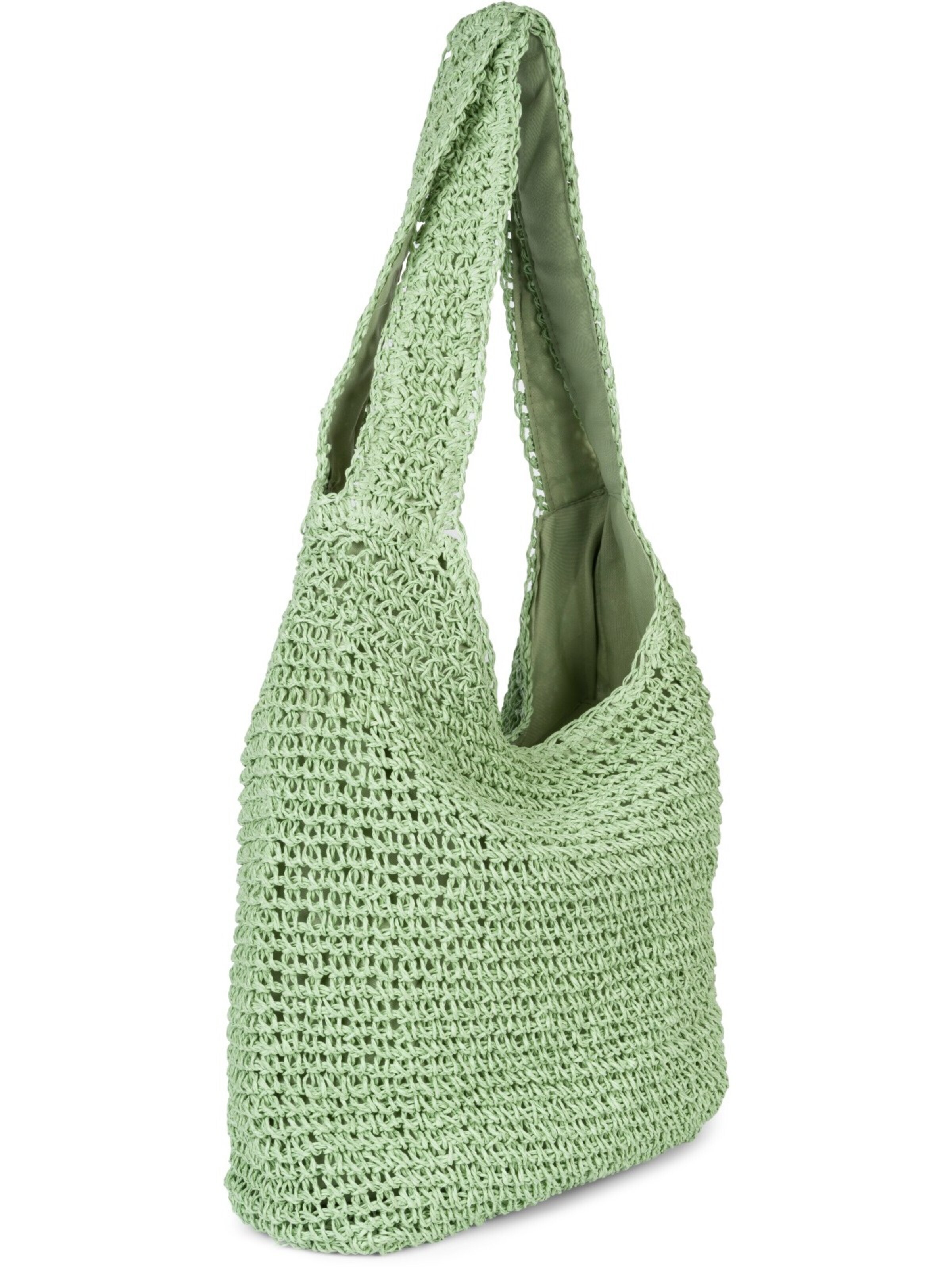 styleBREAKER Shoulder bag 'Papierstroh Beuteltasche' in Green