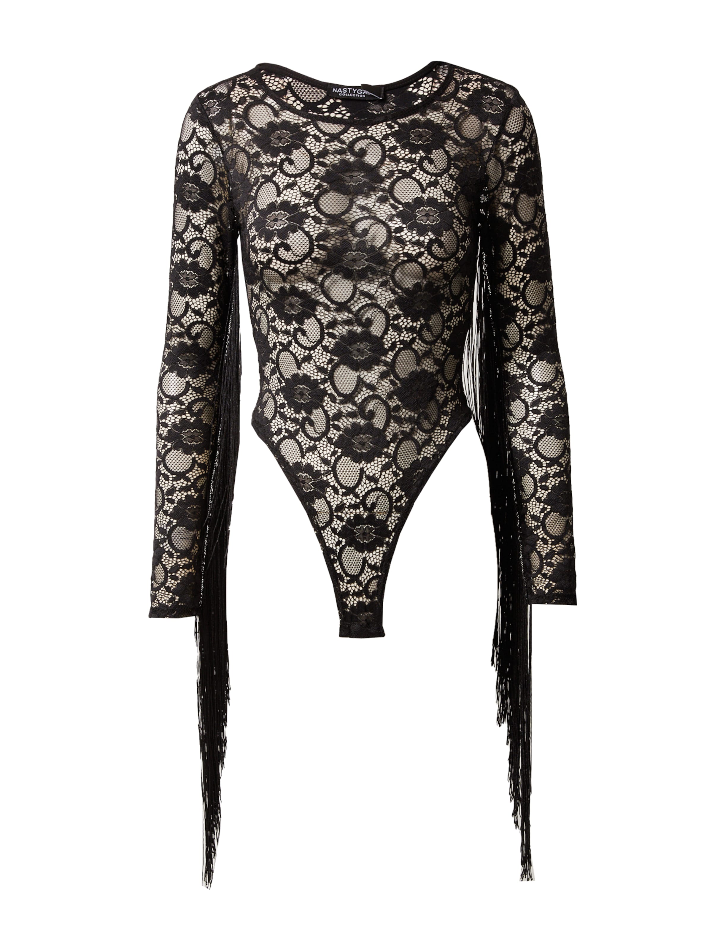 Nasty Gal Боди-футболка в Черный: спереди