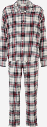 Abercrombie & FitchDuga pidžama - bijela boja: prednji dio