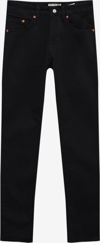 Skinny Jeans de la Pull&Bear pe negru: față