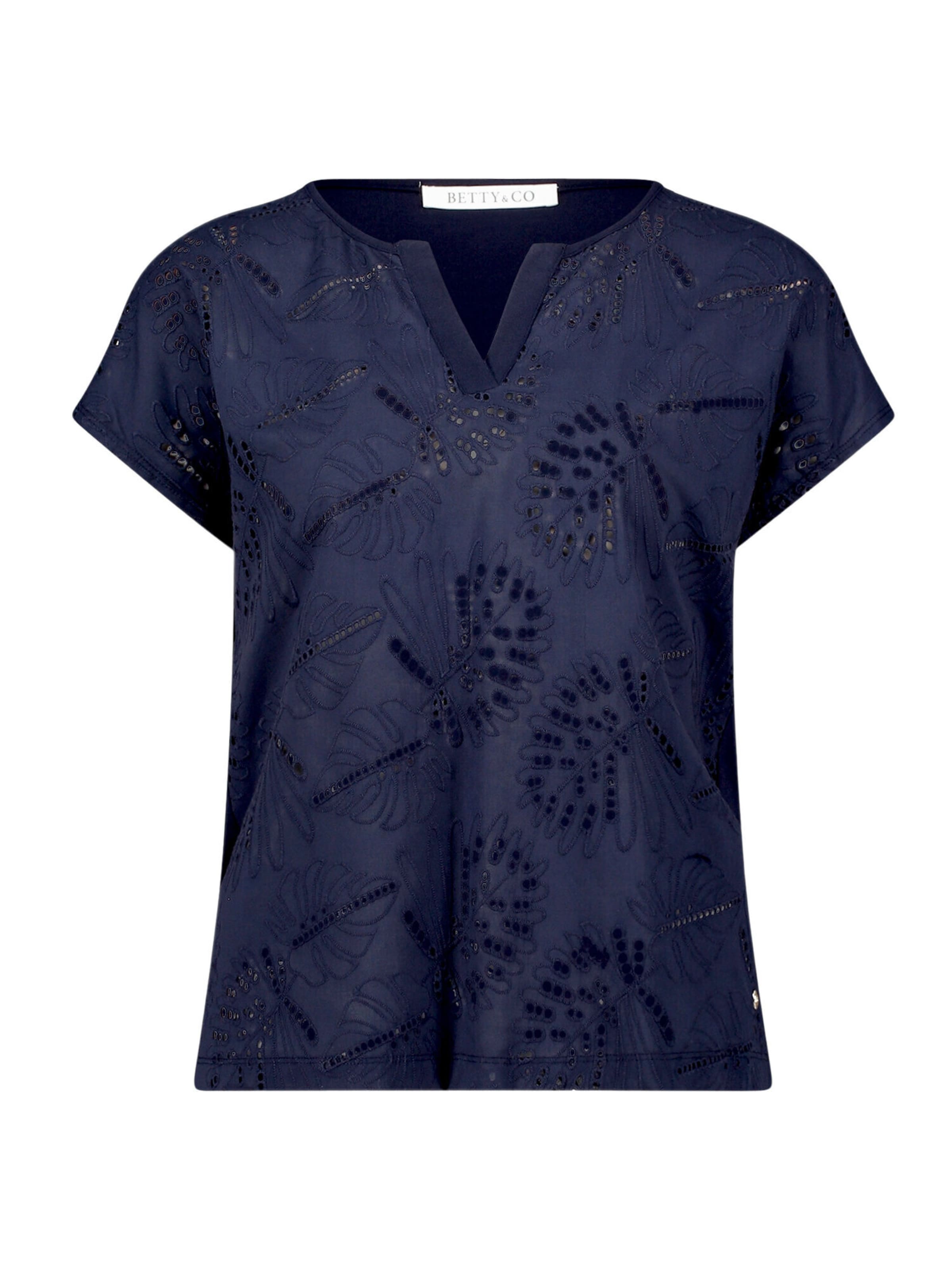 Betty & Co Casual-Shirt mit V-Ausschnitt in Blau: Vorderseite