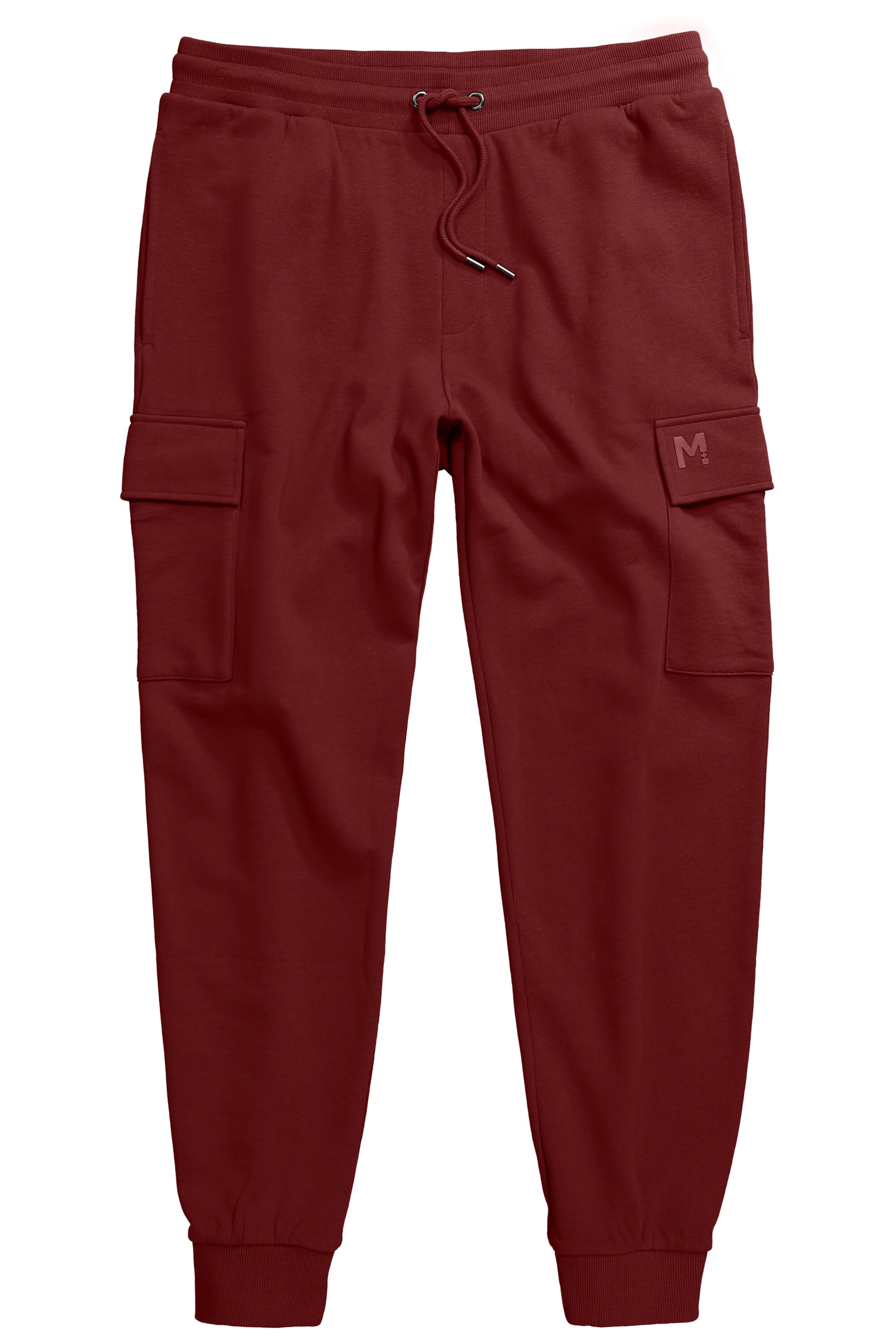 Men Plus Tapered Cargobroek in Rood: voorkant