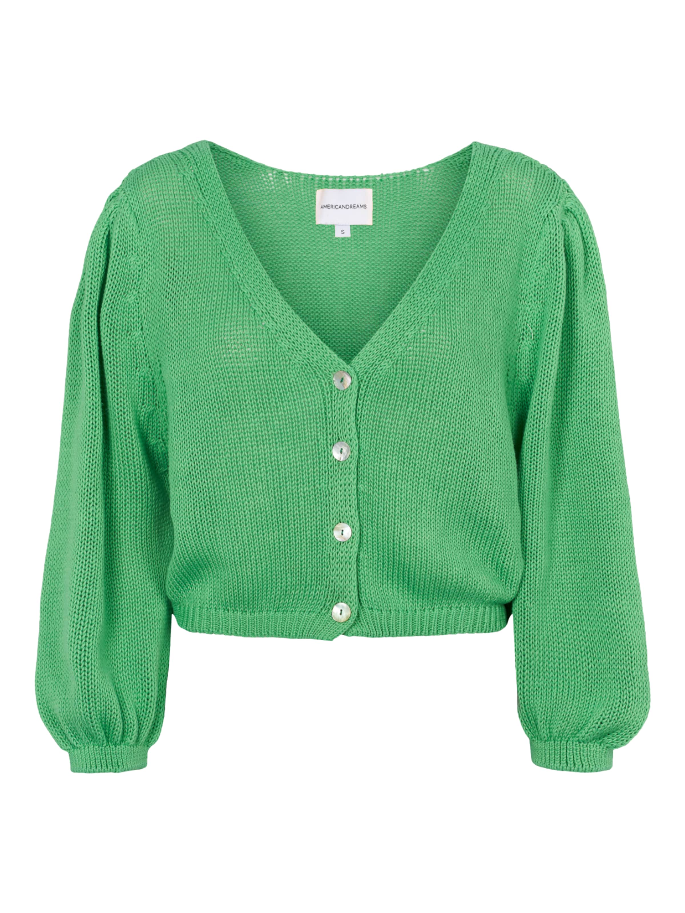 americandreams Strickjacke 'Manda'‌‌‌‌ in Grün: Vorderseite