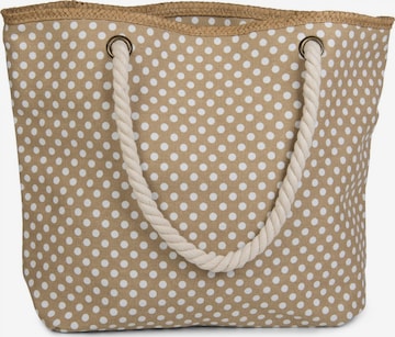 styleBREAKER Strandtasche 'Strandtasche mit Punkte Muster' in Beige: Vorderseite