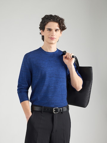 Calvin Klein Regular Пуловер в синьо: отпред