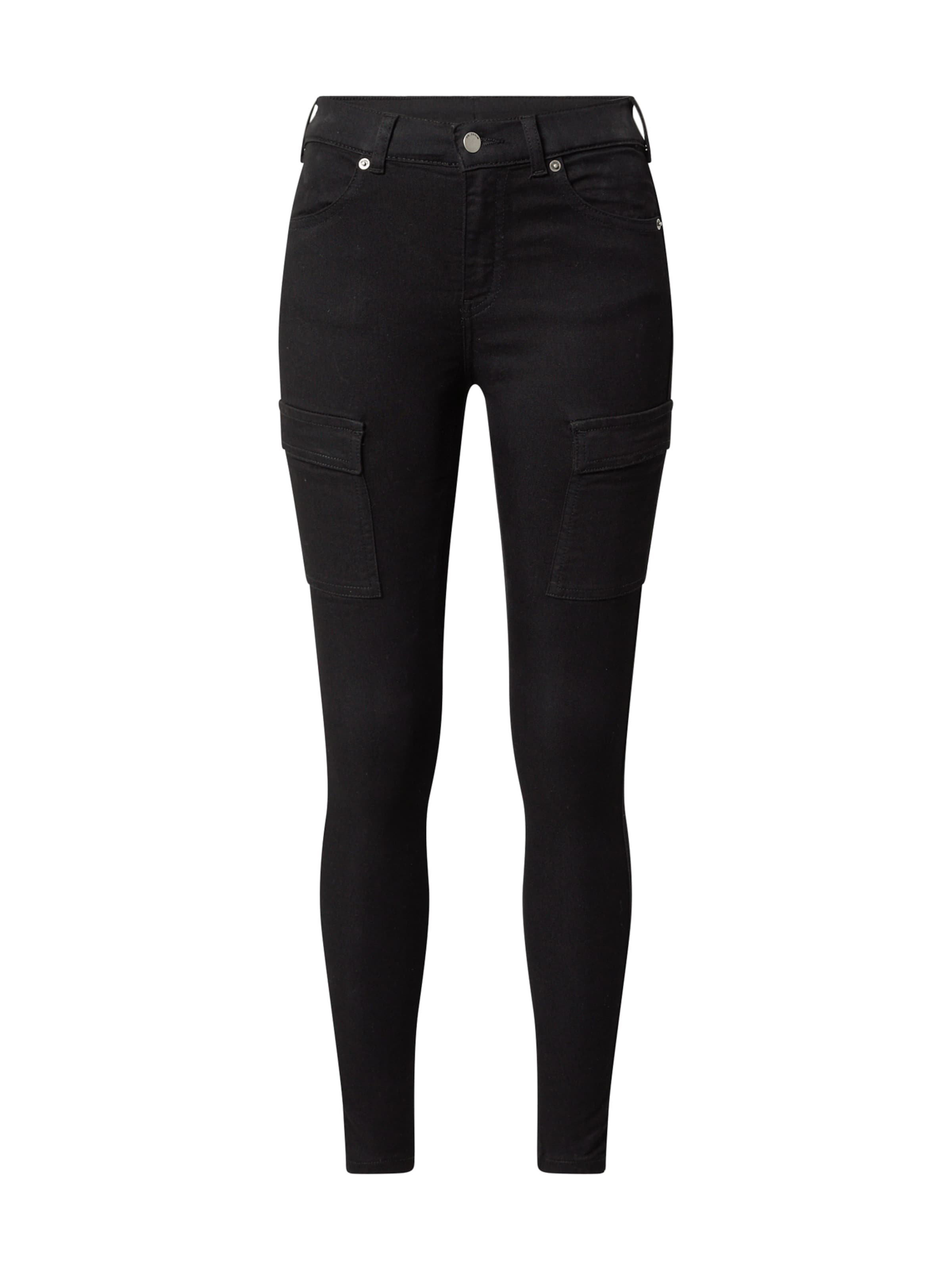 Skinny Jeans cargo 'Lexy' di Dr. Denim in nero: frontale