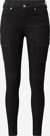 Dr. Denim Skinny Cargo Jeans 'Lexy' in Black: front