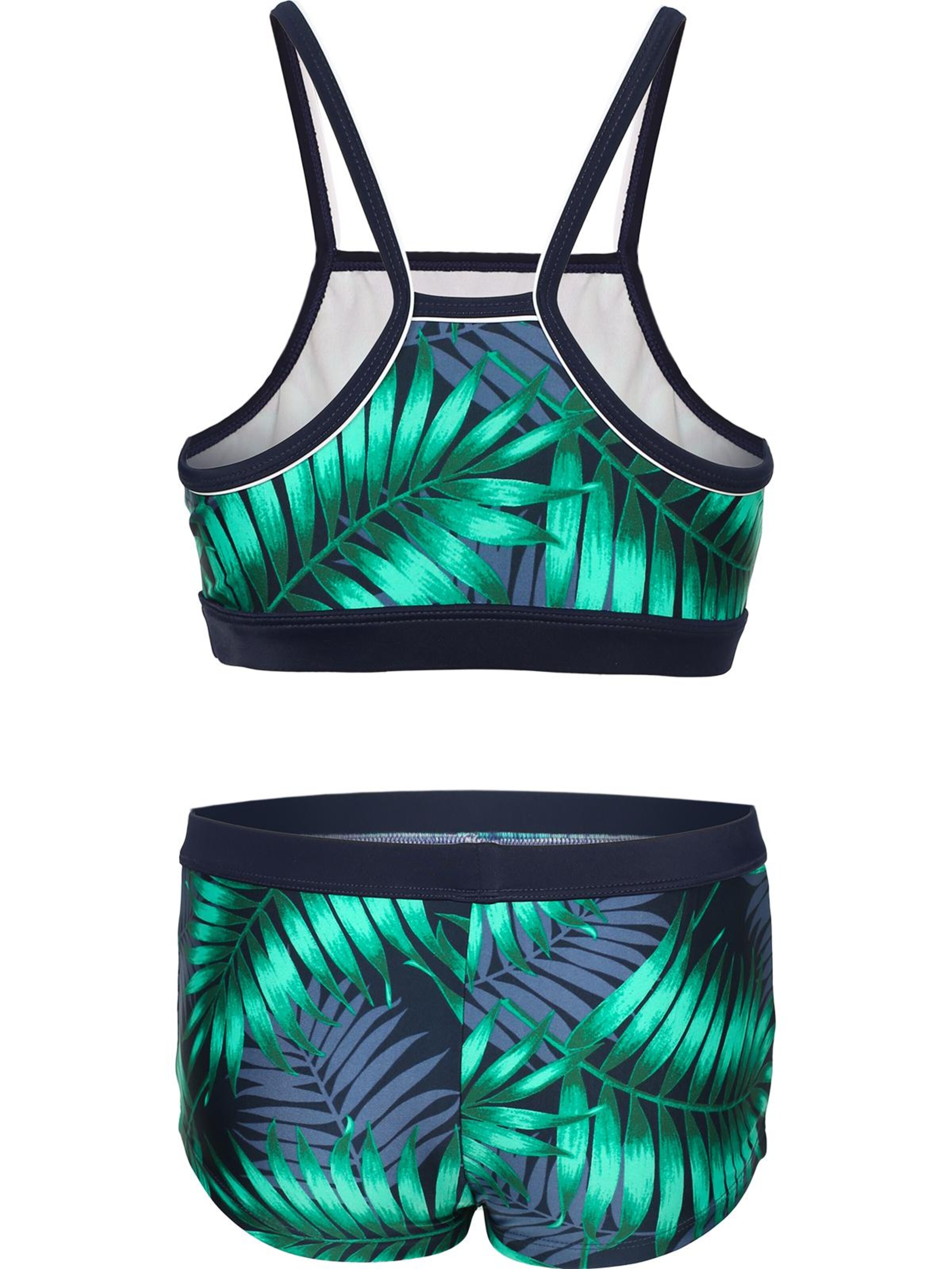 La V Bikini 'Bikini hipster broekje en crop top met racerback' in Blauw