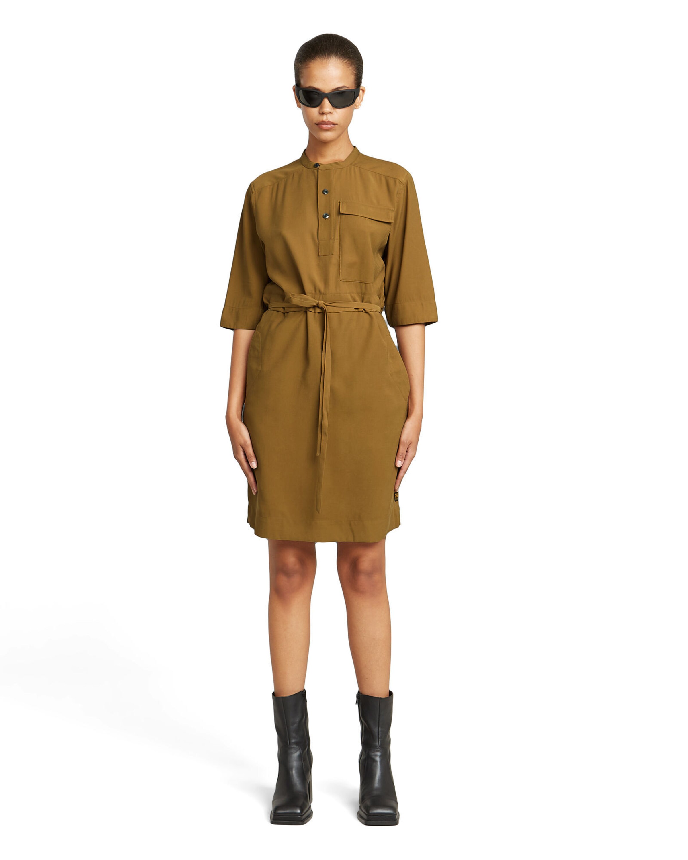 G-STAR Kleid 'Fluid' in Braun