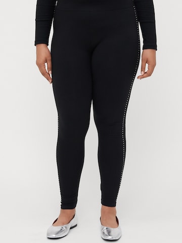 ONLY Carmakoma - Skinny Leggings 'CARZONE' en negro: frente