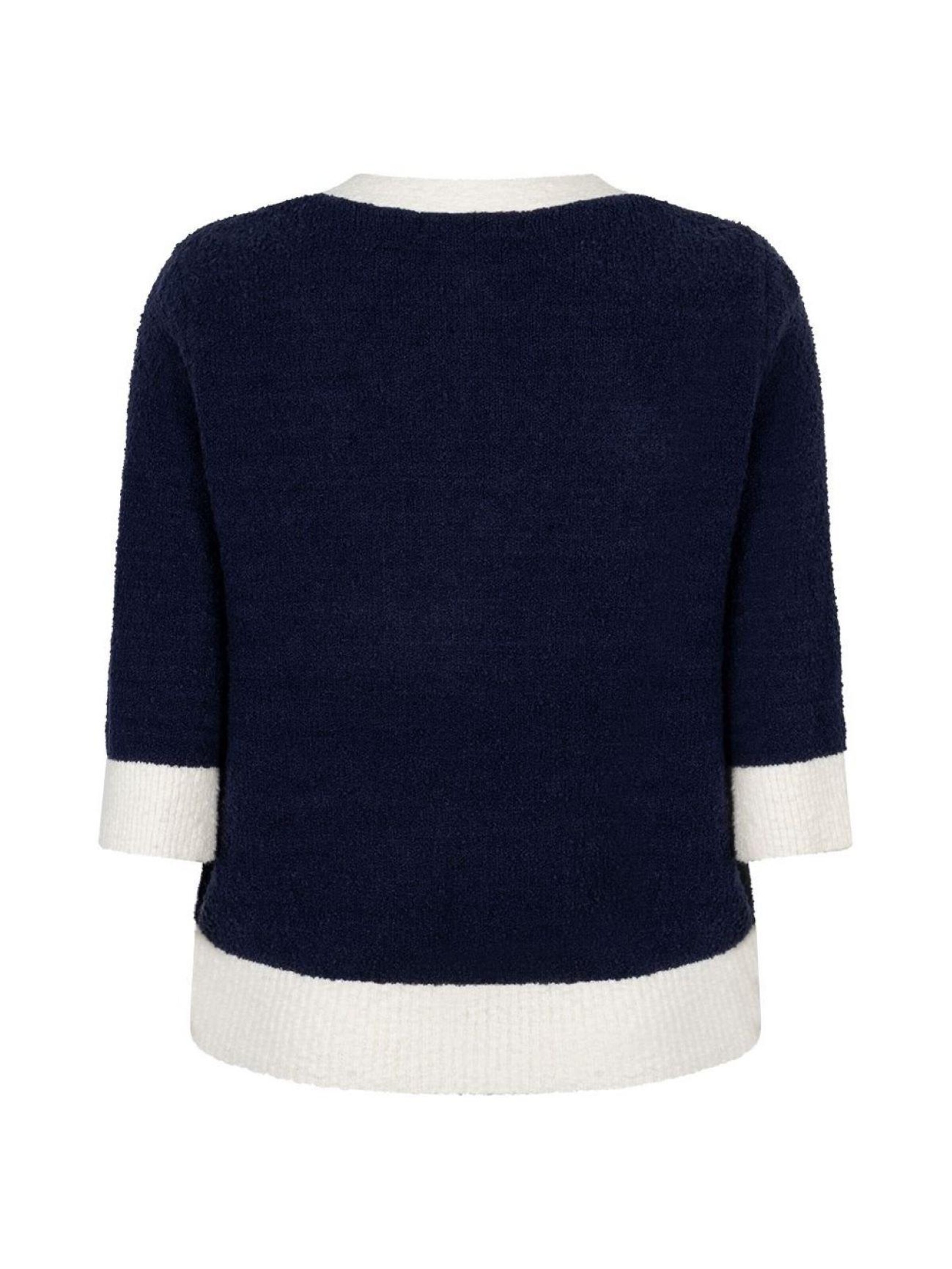 Red Button Gebreid vest 'Red Button Popcorn vest d.blau' in Blauw