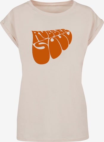 Merchcode T-Shirt 'Beatles - Rubber Soul' in Beige: predná strana